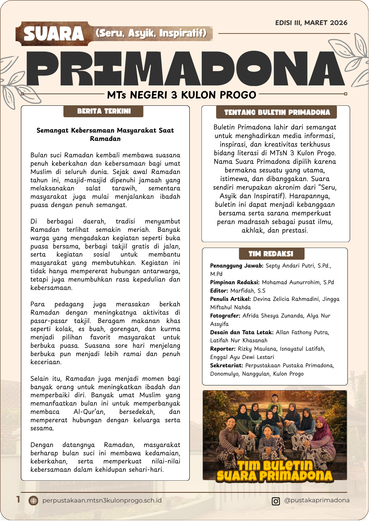Suara Primadona Edisi III (Maret 2026)